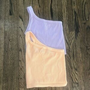 One sleeve stretchy tank top